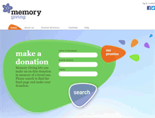 Tablet Screenshot of memorygiving.com